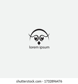 Owl head unique logo design company vector