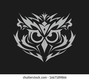 Design-Logo der Vektorillustration der Eule