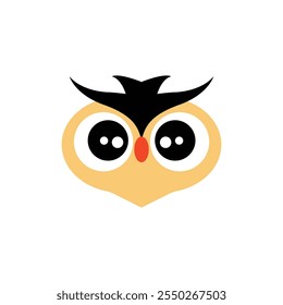 Owl head vector icon design on white background