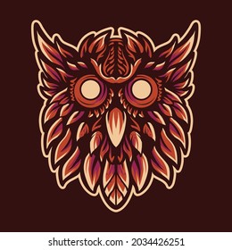 Vektorgrafik-Design mit Uhenkopf 