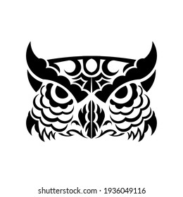 Owl head - vector illustration. Icon design on white background.