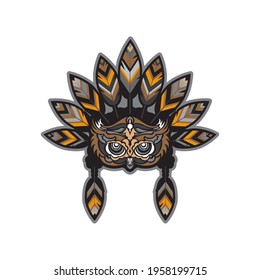 Owl head vector illustration. Icon design on white background.