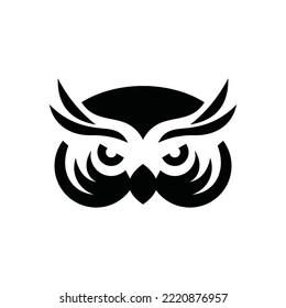 Owl Head Vector Logo Design Template