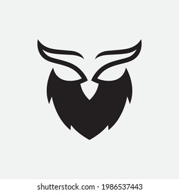 Owl head vector logo  template