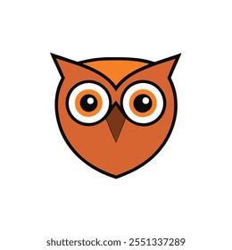 owl head of a vector silhouette