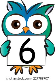 owl holding number card