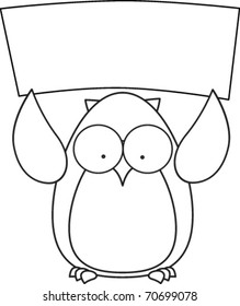 Owl Holding Sign