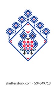 Owl in the hollow of the elements of the Belorussian and Slavic and ornament