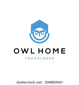 Owl and home logo combination