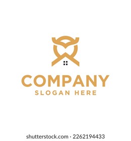owl and home logo icon and vector
