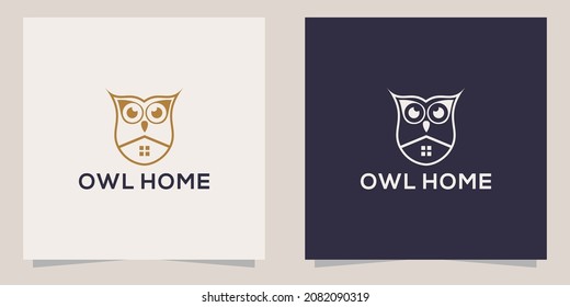 owl with home logo template