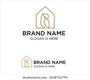 Owl home simple, minimal ,unique and modern logo