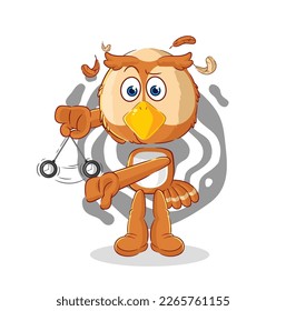 the owl hypnotizing cartoon. cartoon mascot vector