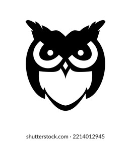 The owl icon is black, on a white background.