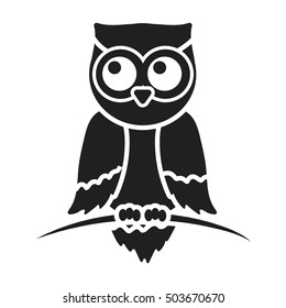 Owl icon in black style isolated on white background. Animals symbol stock vector illustration.