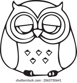 Owl Icon Black And White Pattern Vector Illustration