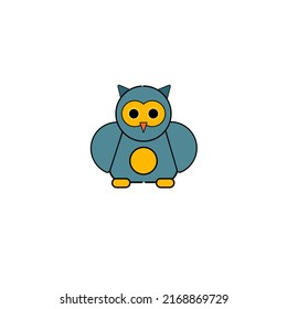 Diseño de iconos de búho, ilustración vectorial en caricatura de diseño plano.