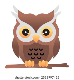 An owl icon designed in flat style 