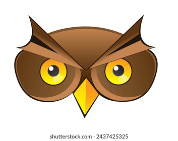 Owl icon. Owl eyes on a white background. Vector illustration