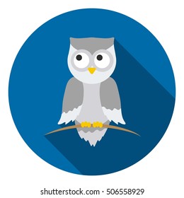 Owl icon in flat style isolated on white background. Animals symbol vector illustration.