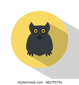 Owl. Icon. Halloween. All Saints' Day. Frighten. Night-bird. For your design