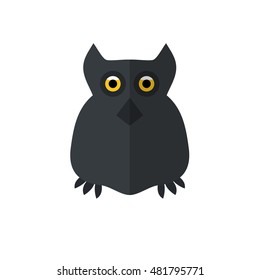 Owl. Icon. Halloween. All Saints' Day. Frighten. Night-bird. For your design