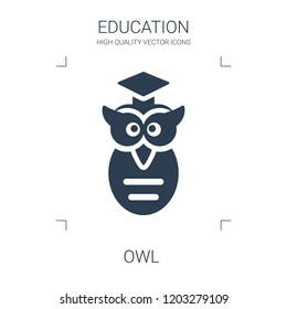owl icon. high quality filled owl icon on white background. from education collection flat trendy vector owl symbol. use for web and mobile
