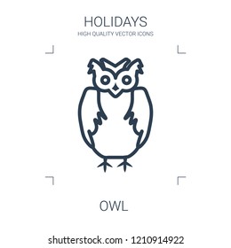 owl icon. high quality line owl icon on white background. from holidays collection flat trendy vector owl symbol. use for web and mobile