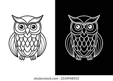 Ícone de coruja ilustração ícone de vetor no fundo branco.	