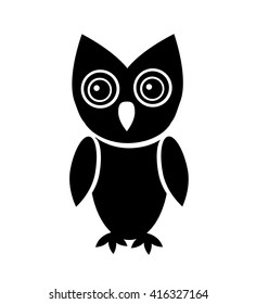 Owl icon isolated on white background. Vector art.