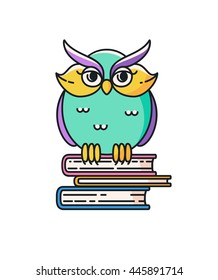 Owl icon isolated on white. Vector illustration 