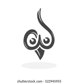 Owl icon isolated on white background. Owl vector logo. Flat design style. Modern vector pictogram for web graphics - stock vector