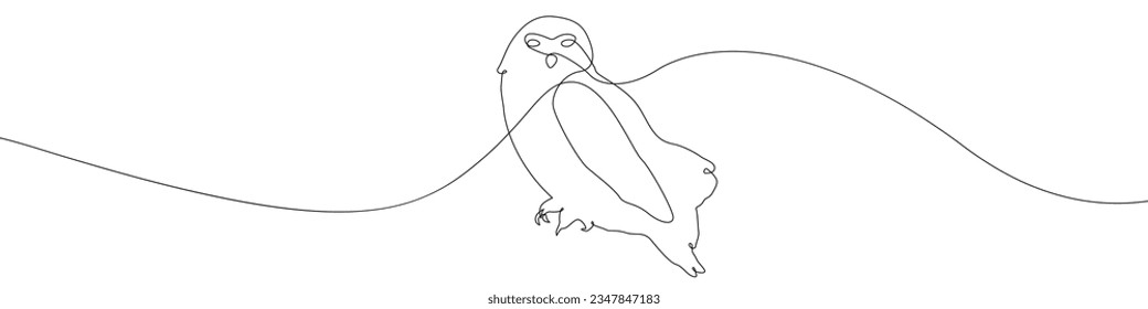 Vector de dibujo continuo de línea de icono de búho. Fondo vectorial de icono de una línea de búho. Icono de búho. Esquema continuo de un icono de búho.
