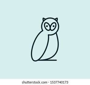 Owl icon line isolated on clean background. Owl icon concept drawing icon line in modern style. Vector illustration for your web mobile logo app UI design.