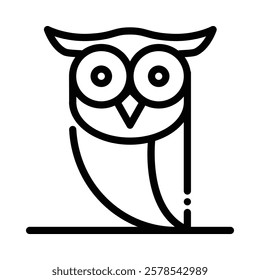 Owl Icon in Line Style