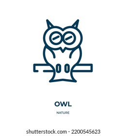 Owl icon. Linear vector illustration from nature collection. Outline owl icon vector. Thin line symbol for use on web and mobile apps, logo, print media.