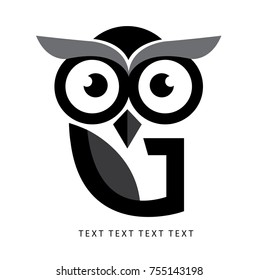 Owl icon, owl logo design.