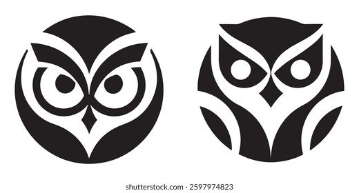 Owl icon logo design on white background