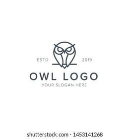 owl icon logo design template