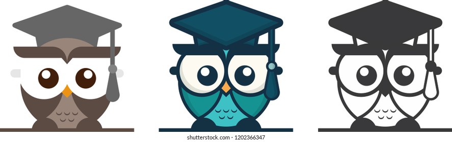 Owl icon and logo design. Vector illustration