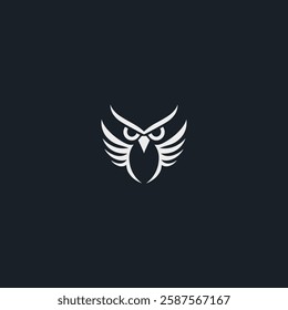 Owl icon logo flat vector design