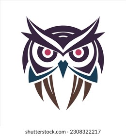 Owl icon or logo isolated on white vector illustration