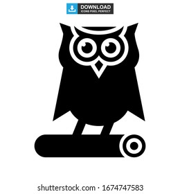owl icon or logo isolated sign symbol vector illustration - high quality black style vector icons