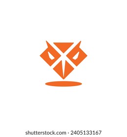 Owl icon logo on white background
