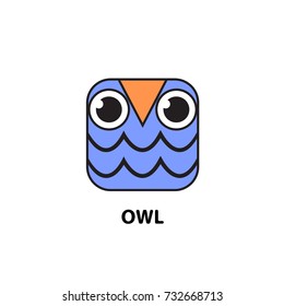 owl icon logo vector