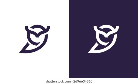 Vector del logotipo del icono del búho hecho del estilo del arte de la línea. Este es un logotipo minimalista moderno. 