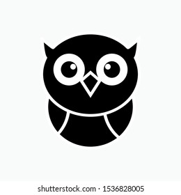 Owl Icon. Nocturnal Animal. Science, Wisdom. Wise Symbol. Applied for Design, Presentation, Website or Apps Elements - Vector.