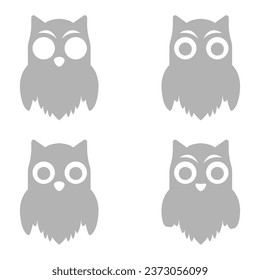 owl icon on a white background, vector illustration
