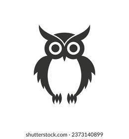 Owl Icon on White Background - Simple Vector Illustration
