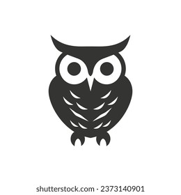 Owl Icon on White Background - Simple Vector Illustration
